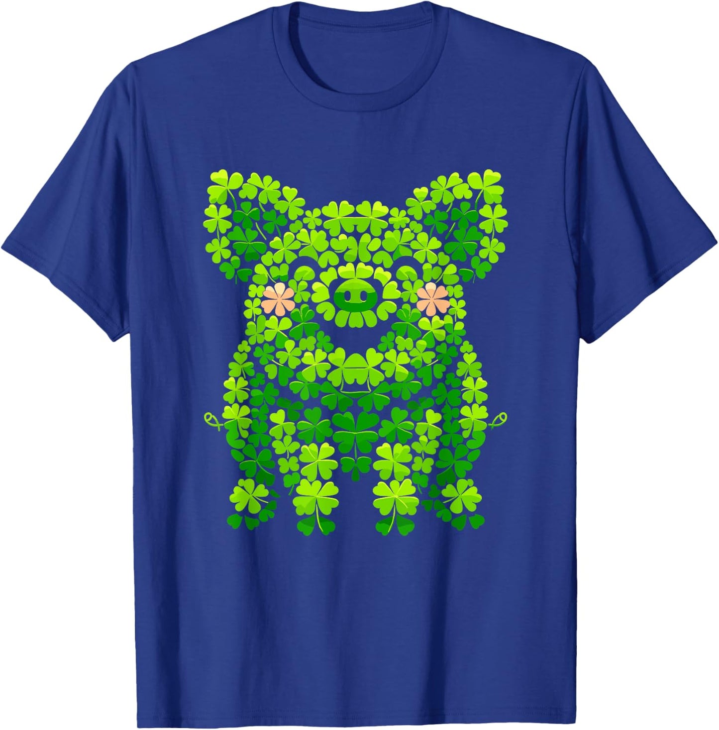 Pig Shamrocks Kids St Patricks Day Pig T-Shirt - T-Shirt | Royal