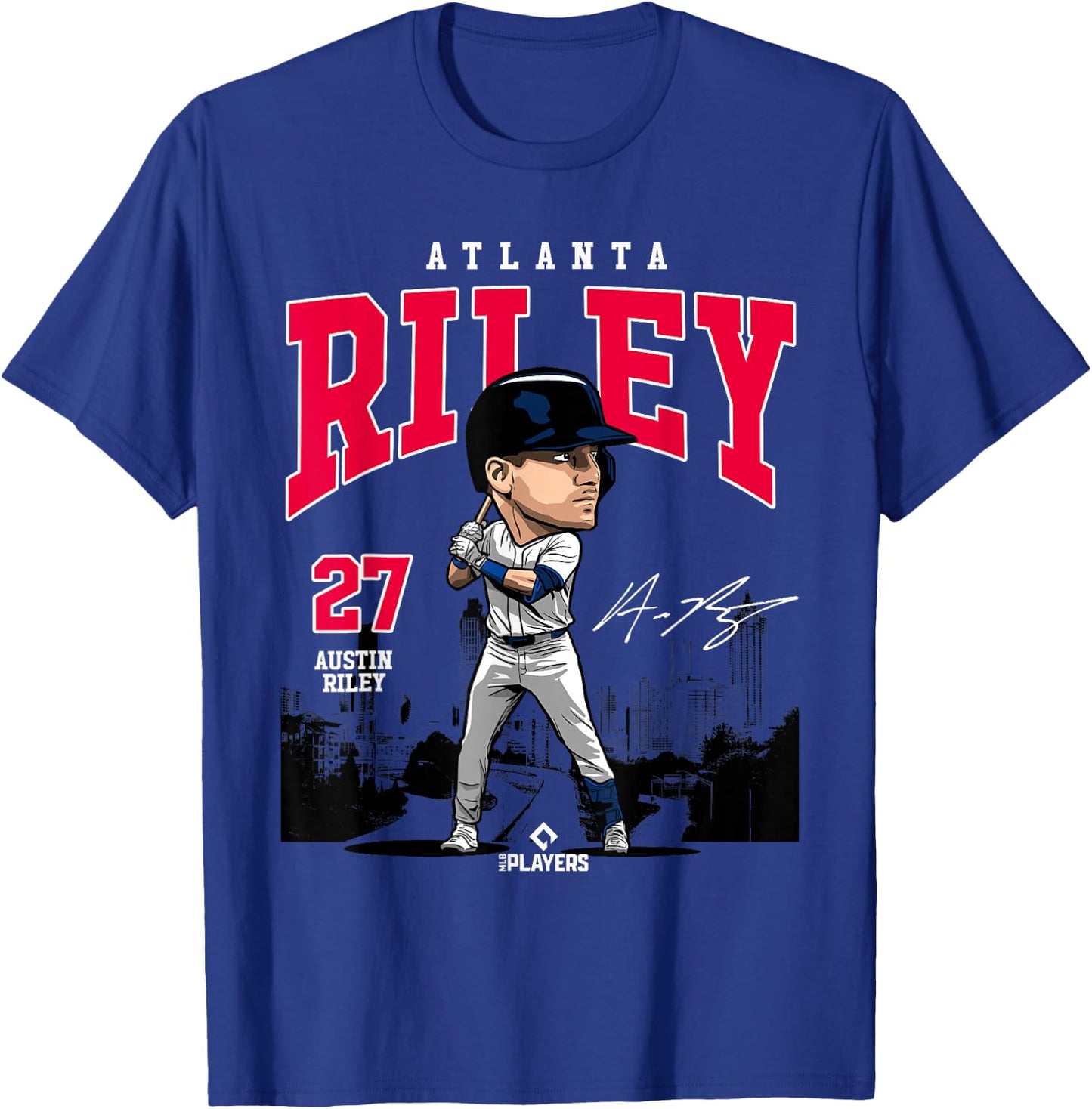 Austin Riley | Atlanta Baseball MLB Players | MLBRIL4048 T-Shirt - T-Shirt | Royal