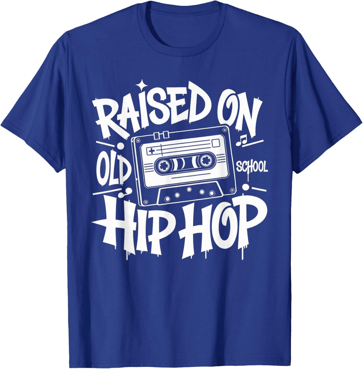 Raised ON Old School Graffiti Rap Hip HOP Cassette T-Shirt - T-Shirt | Royal
