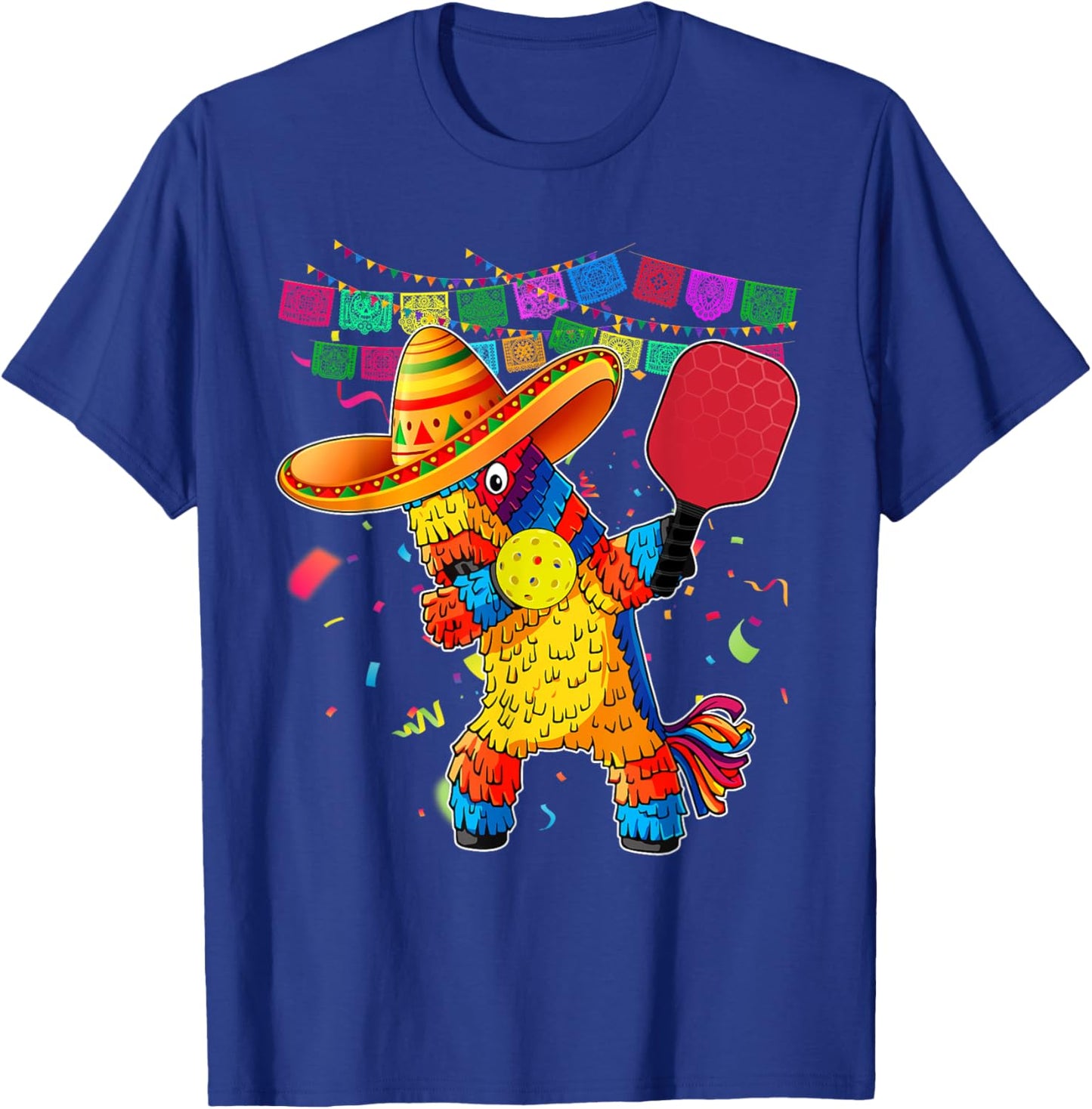 Dabbing Pinata Sombrero Pickleball Player Fan Cinco De Mayo T-Shirt - T-Shirt | Royal