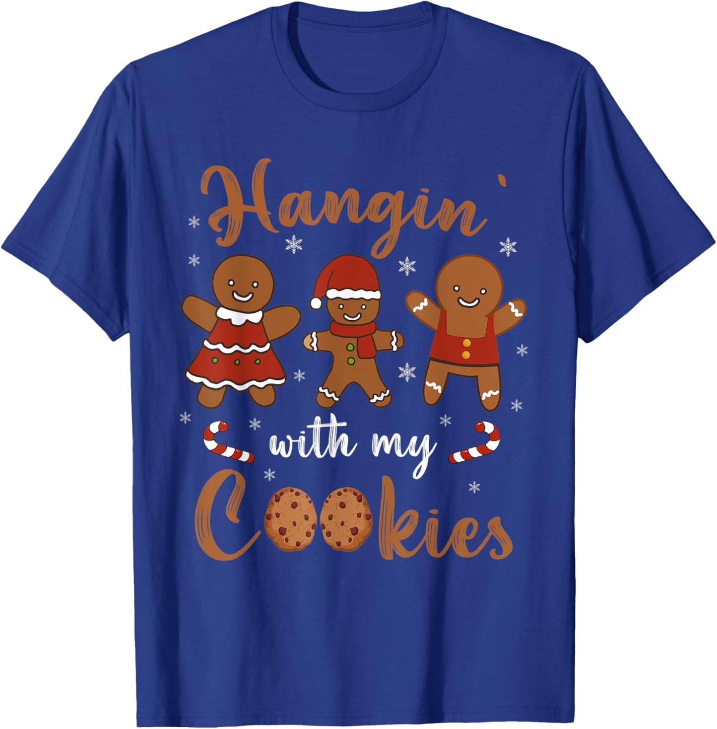 Hanging With My Cookies Cute Christmas Teacher Women Kids T-Shirt - T-Shirt | Royal