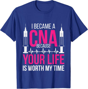 I Became A CNA Shirt Nursing Assistant Gift T-Shirt - T-Shirt | Royal