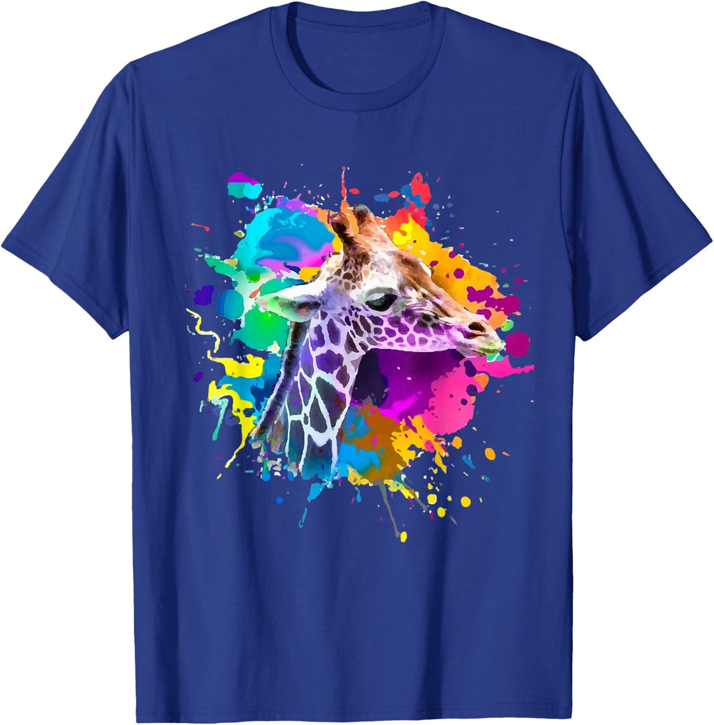Colorful Giraffe Graphic Cute Giraffe cool Animal lover T-Shirt - T-Shirt | Royal