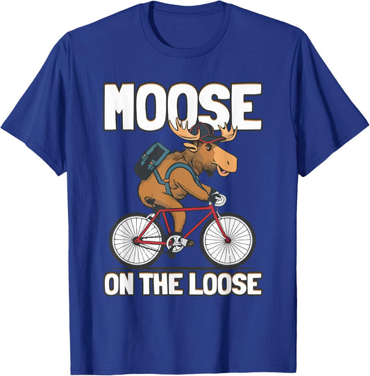 Moose Is Loose Canada Alaska Funny Bigfoot Adventures T-Shirt - T-Shirt | Royal