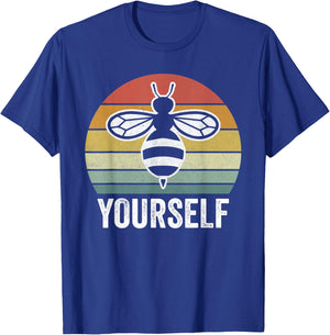 Retro Be Yourself Bee Shirt Funny Bee Lover Gifts Beekeeper T-Shirt - T-Shirt | Royal
