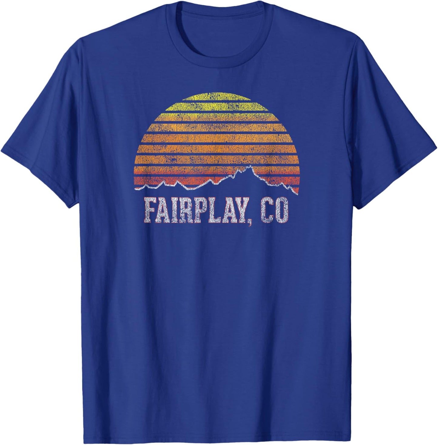 Retro Fairplay Colorado Mountain Sunset Winter T-Shirt - T-Shirt | Royal