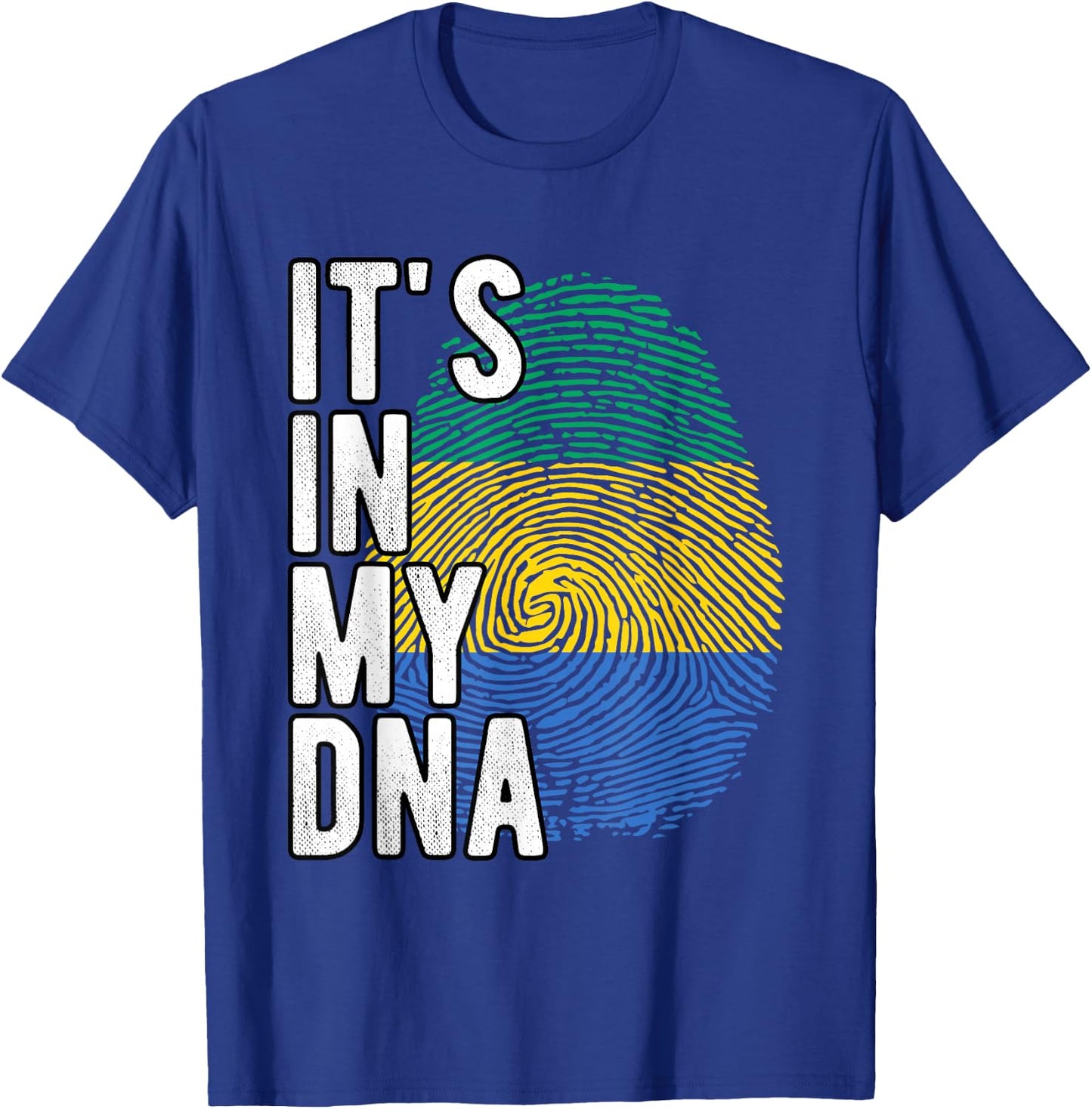 Funny it's in my DNA Gabon flag Fingerprint T-Shirt - T-Shirt | Royal