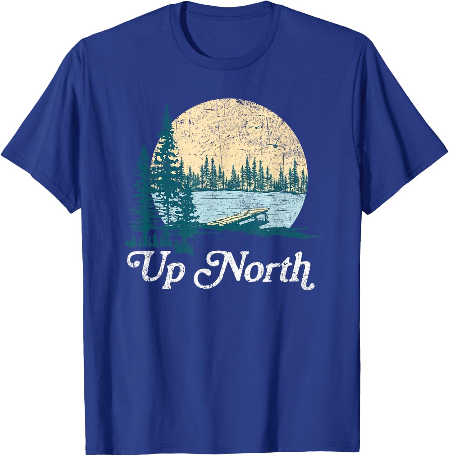 GLL Women's Retro Nature , Grey, Small, Short Sleeve, Classic Fit, Cotton 90% Polyester 10% T-Shirt - T-Shirt | Royal