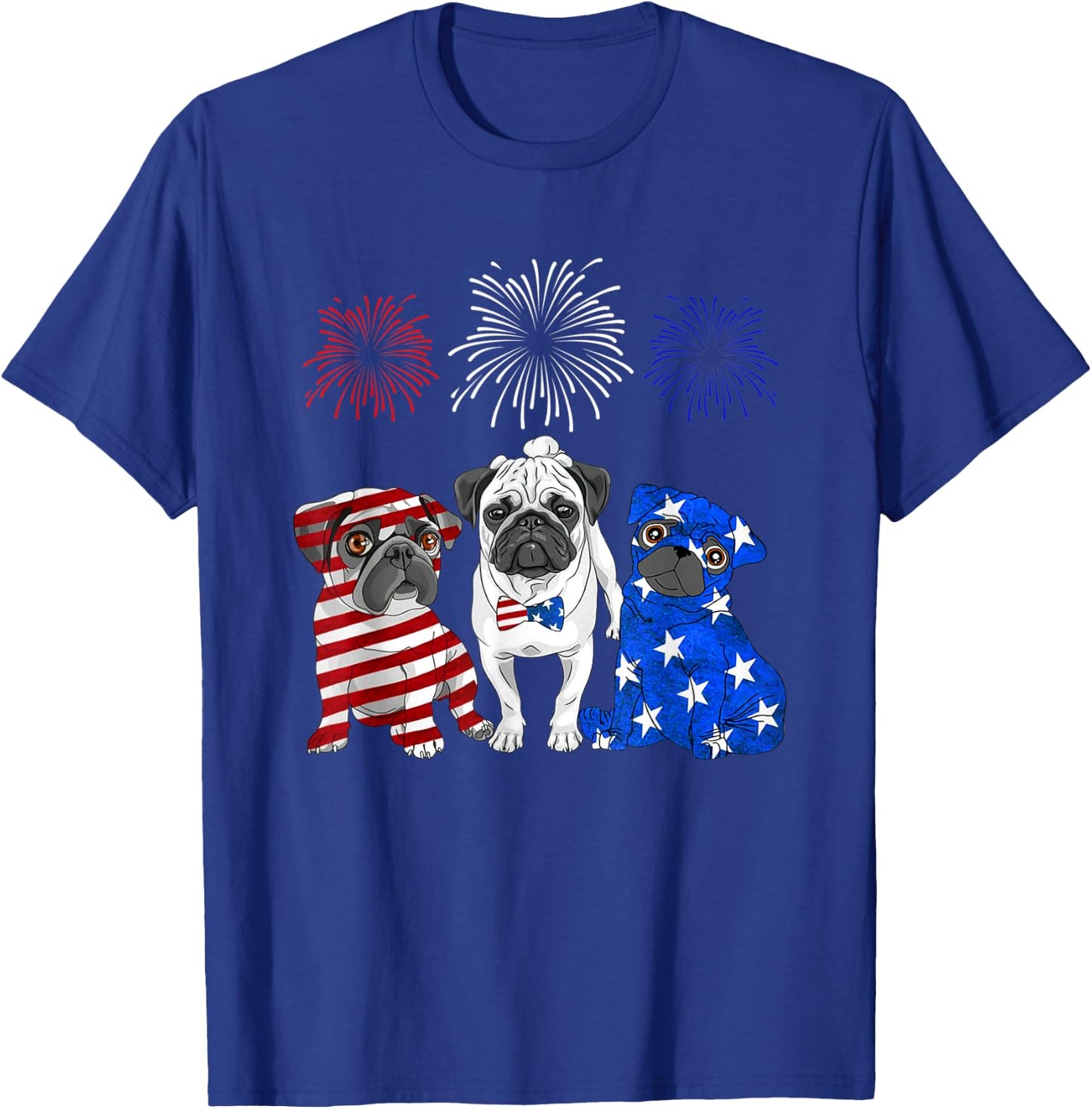 Pug america 4th of july National Day T-Shirt - T-Shirt | Royal