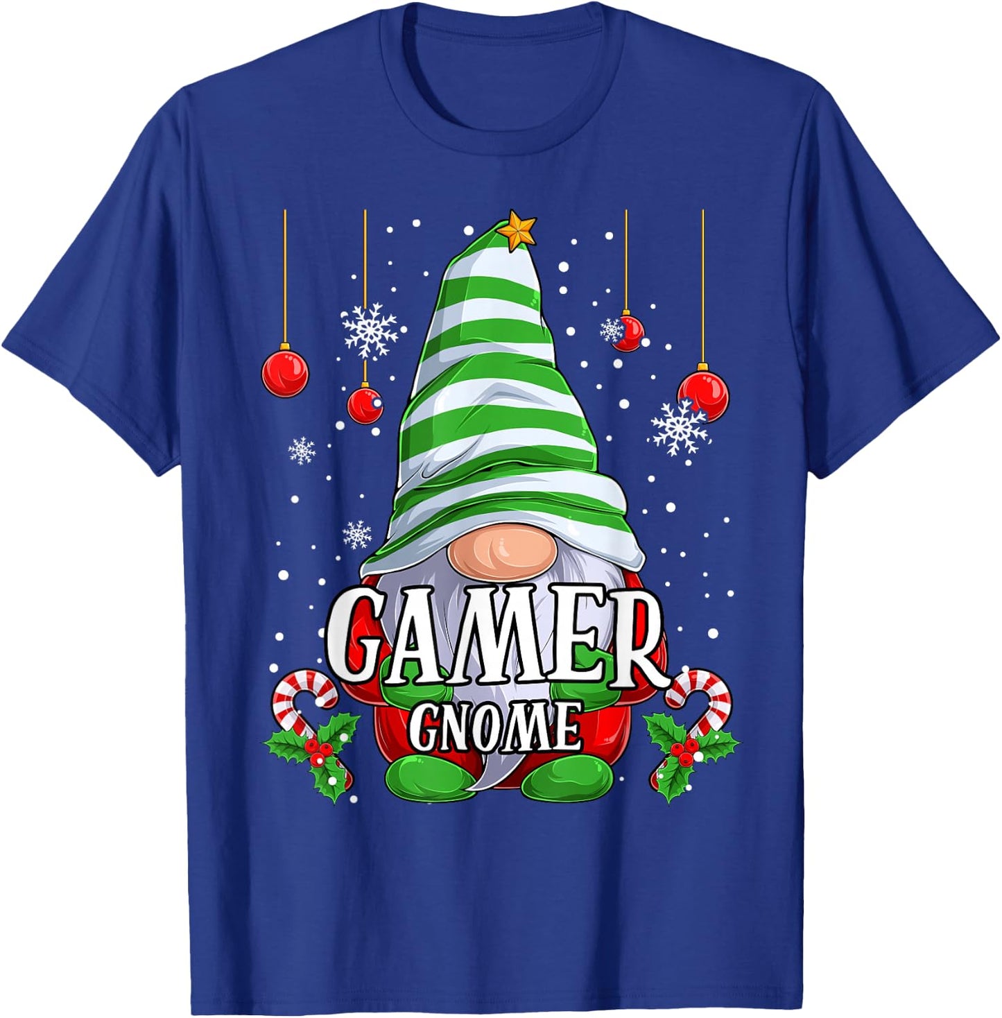 Gamer Gnome christmas pajamas matching family group T-Shirt - T-Shirt | Royal