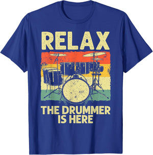 Funny Drumming Art Women Drumline Drum Set Drummer T-Shirt - T-Shirt | Royal