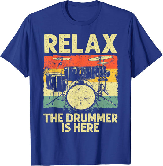 Funny Drumming Art Women Drumline Drum Set Drummer T-Shirt - T-Shirt | Royal