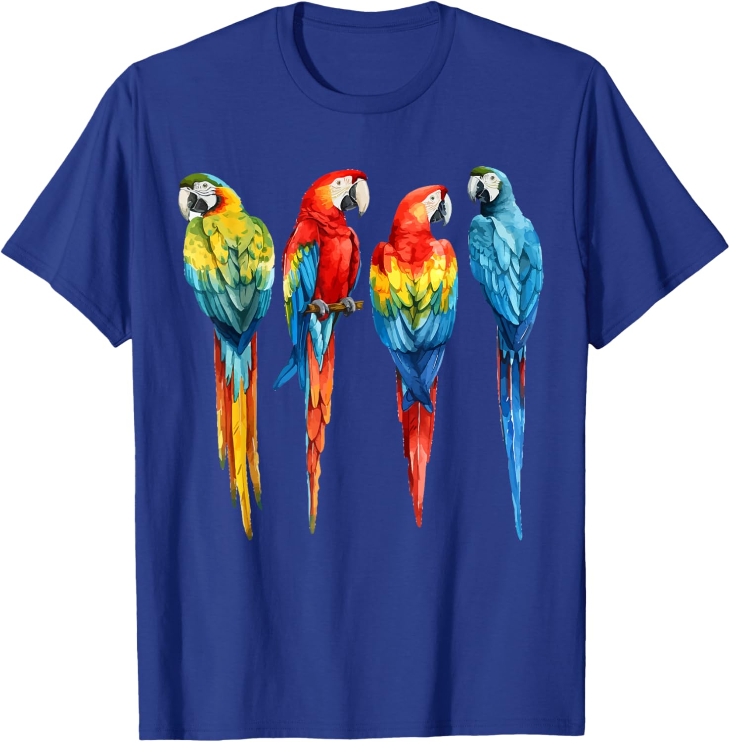 Colourful Parrot Watercolor , black T-Shirt - T-Shirt | Royal