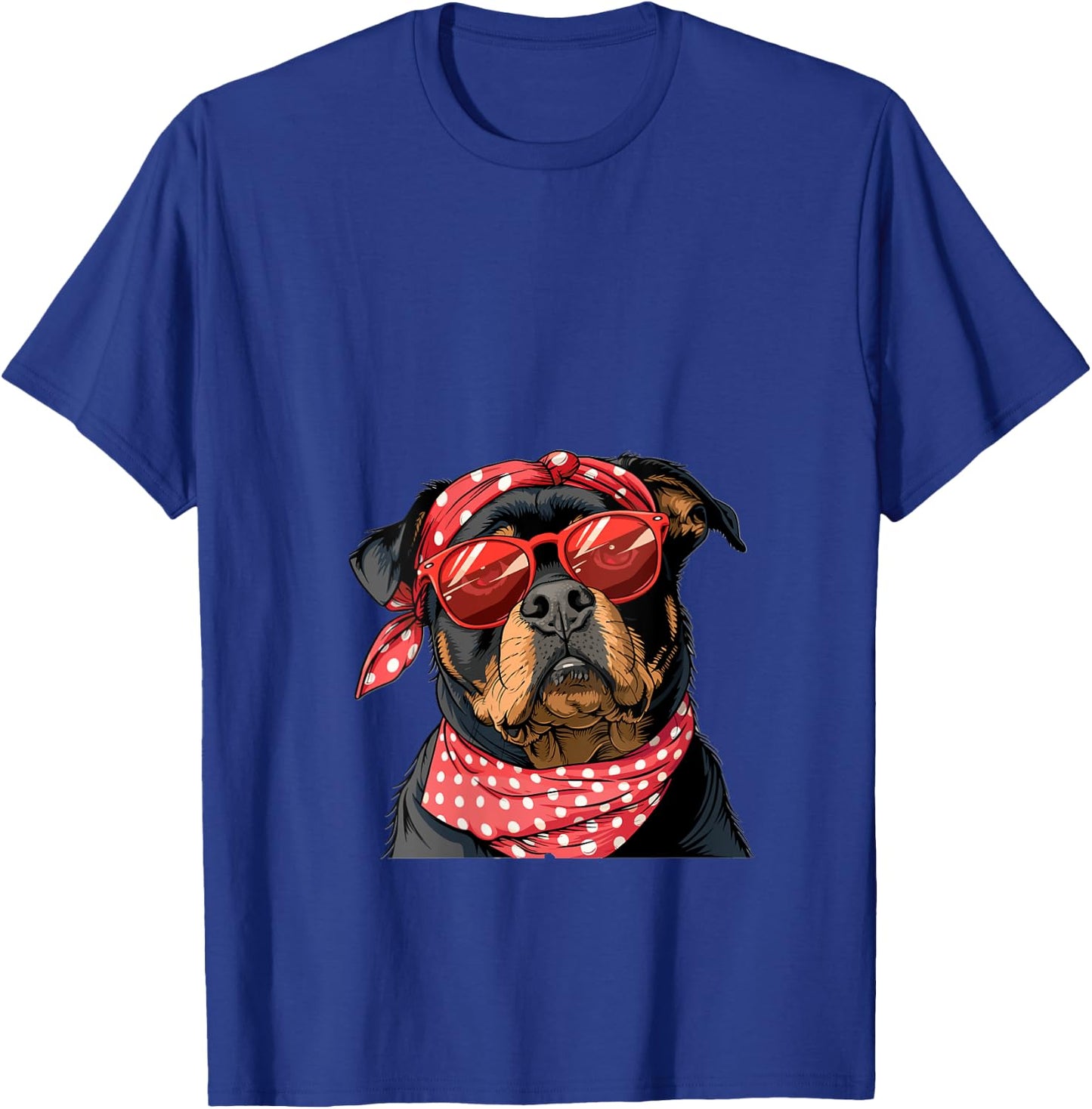 Rottweiler Rottie Dog Mom Bandana Mothers Day Graphic V-Neck T-Shirt - T-Shirt | Royal