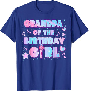 Music Lover Family Bday Party Grandpa of The Birthday Girl T-Shirt - T-Shirt | Royal