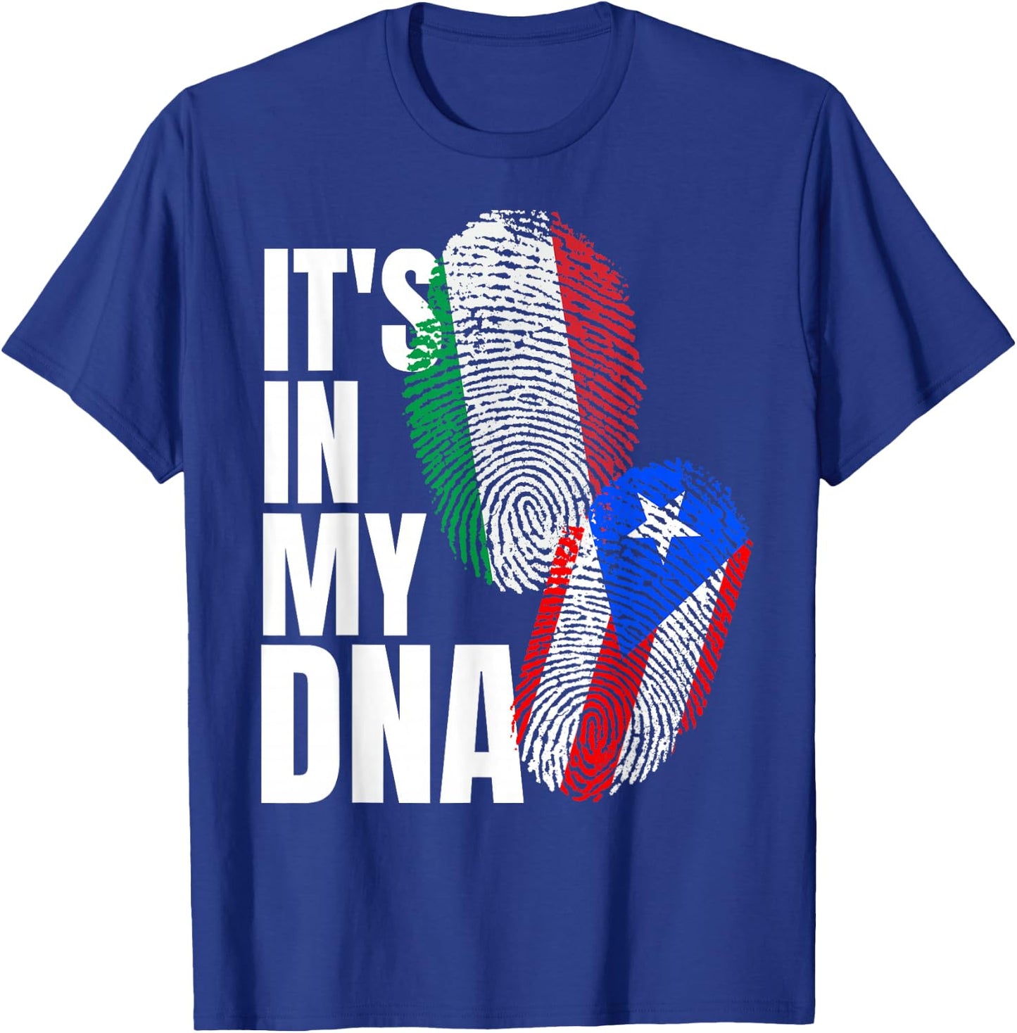 Italian And Puerto Rican DNA Mix Flag Heritage Gift T-Shirt - T-Shirt | Royal