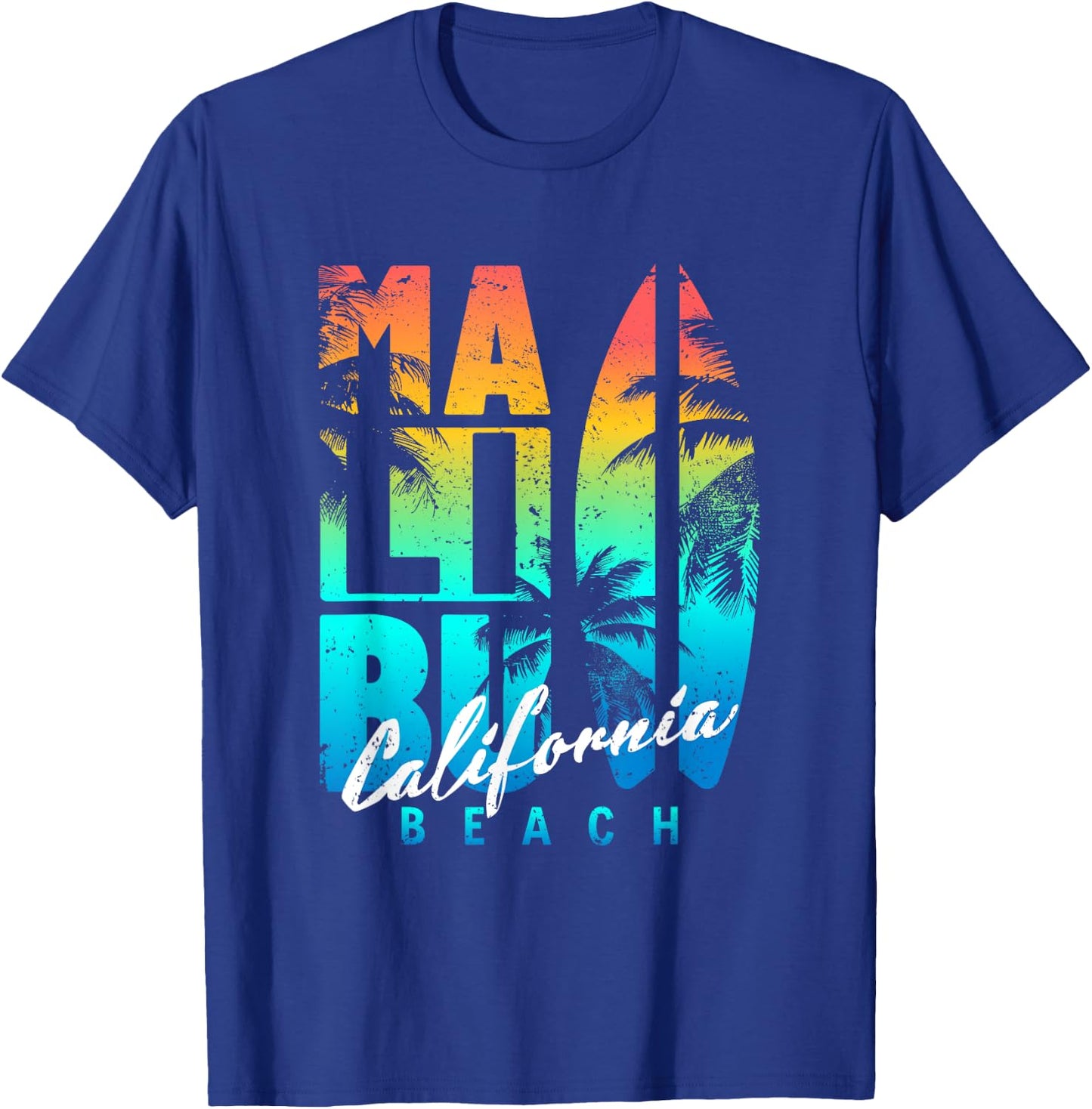 Malibu Beach California , Black, S T-Shirt - T-Shirt | Royal
