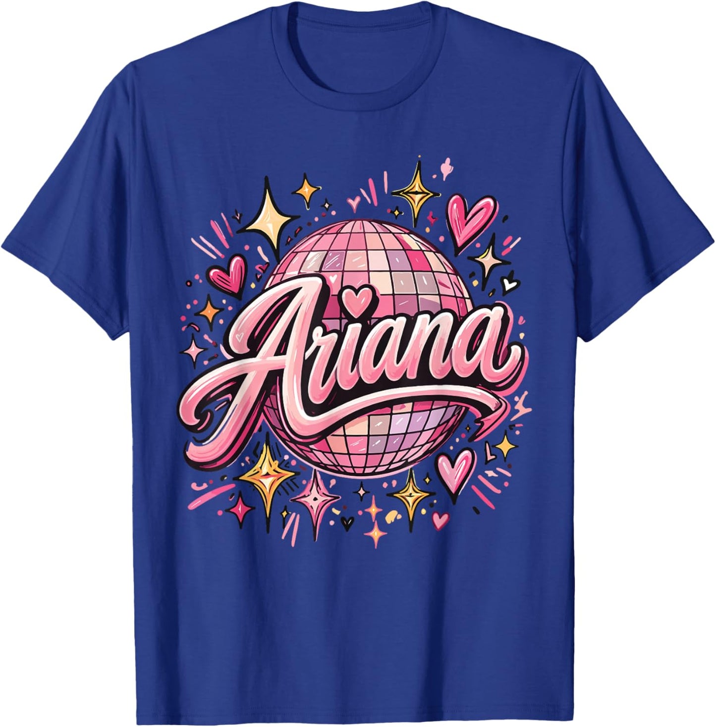 Vintage Ariana Personalized Name Ariana Pink 70's 80's Retro T-Shirt - T-Shirt | Royal