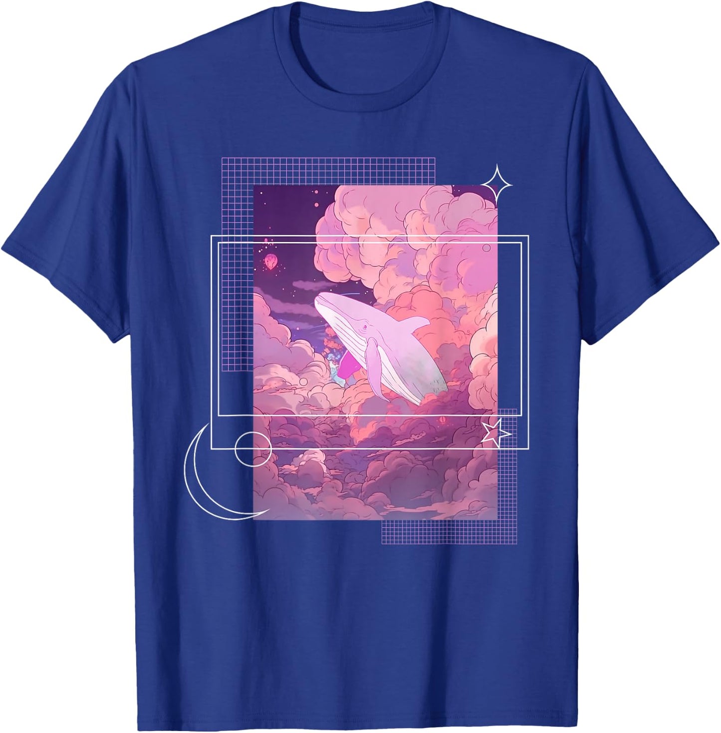 Lofi Japanese Aesthetic Pastel Fantasy Whale In Clouds T-Shirt - T-Shirt | Royal
