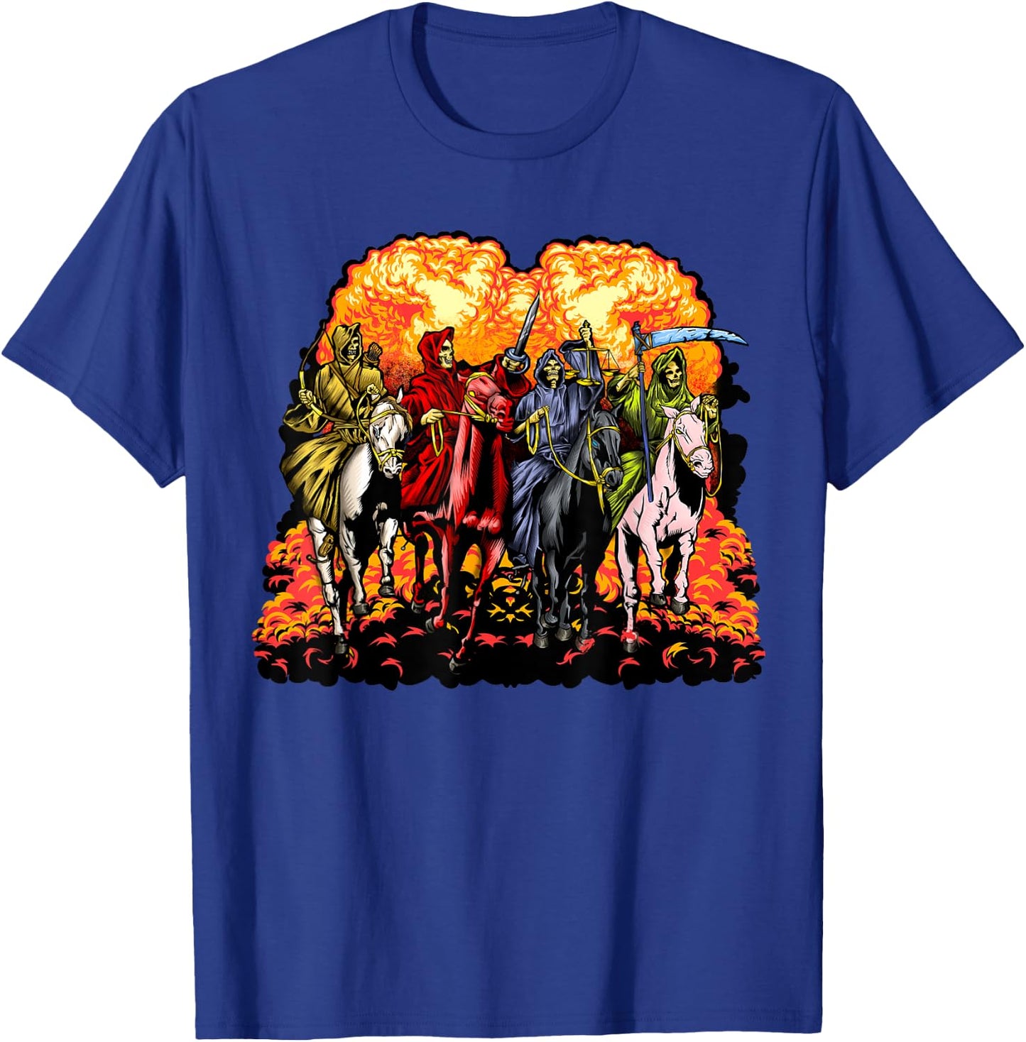 4 Horsemen Of The Apocalypse Revelation 6:1-8 Jesus Gift T-Shirt - T-Shirt | Royal