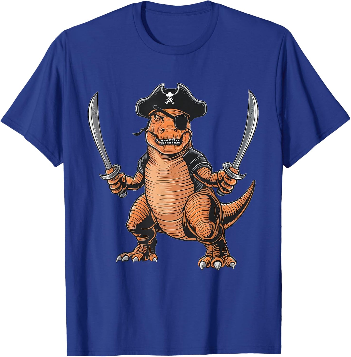 Pirate Dinosaur T Rex Funny Halloween Tyrannosaurus Costume T-Shirt - T-Shirt | Royal