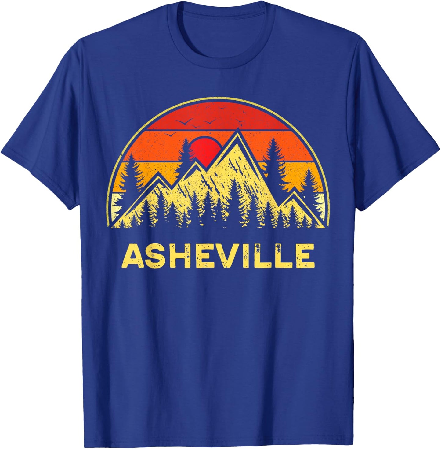 Retro Asheville North Carolina NC Mountains Hiking Souvenir T-Shirt - T-Shirt | Royal