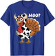 Turkey Moo Funny Thanksgiving Autumn Farmer Cow Turkey T-Shirt - T-Shirt | Royal