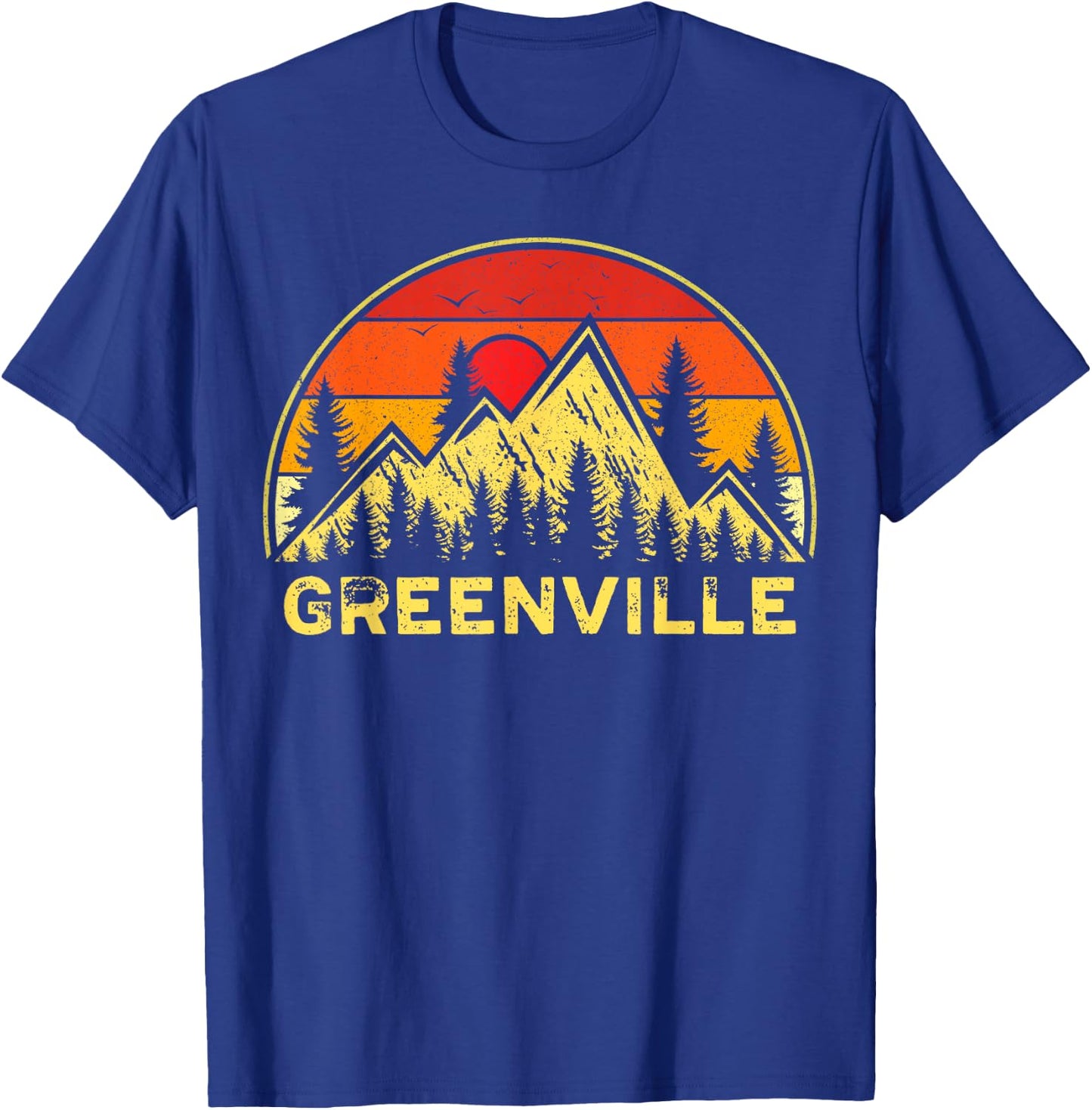 Retro Greenville South Carolina SC Mountains Hiking Souvenir T-Shirt - T-Shirt | Royal