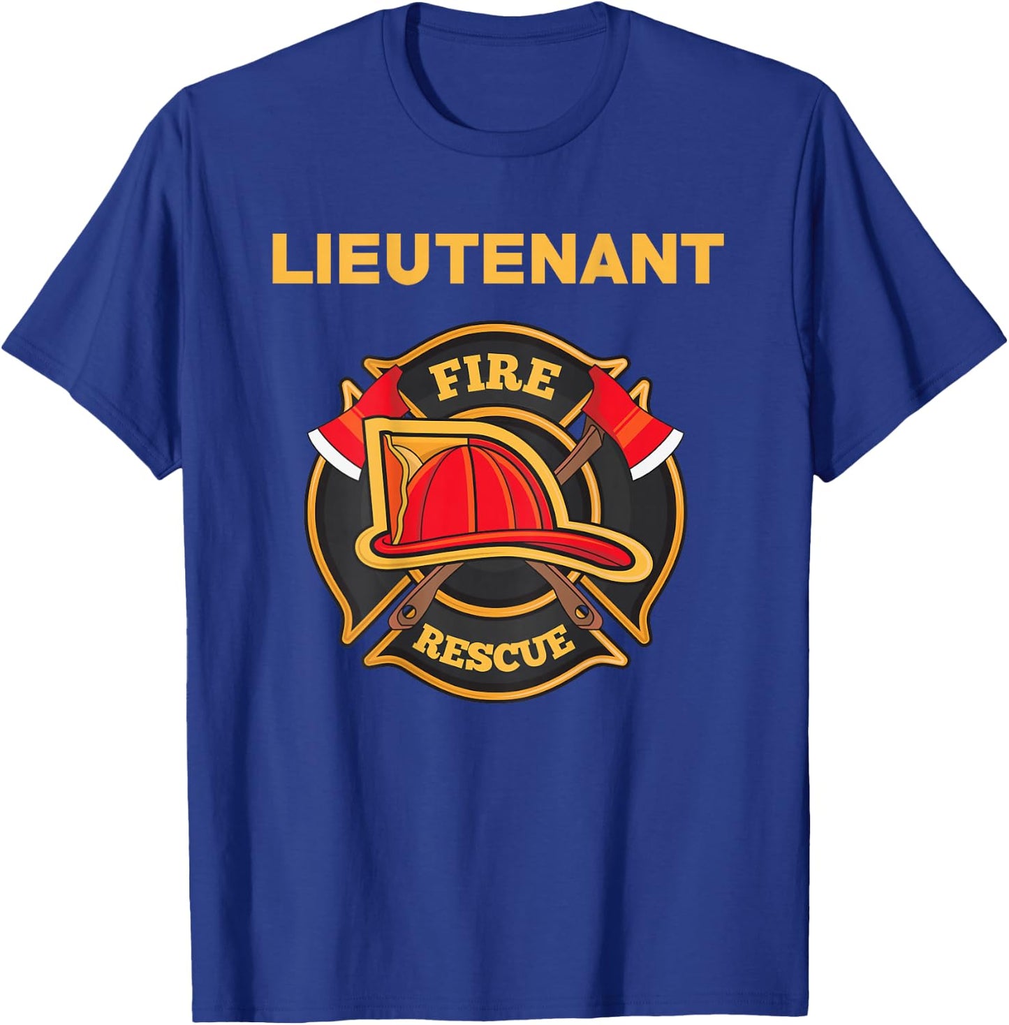 Fire Rescue Lieutenant Department for Firefighters T-Shirt - T-Shirt | Royal