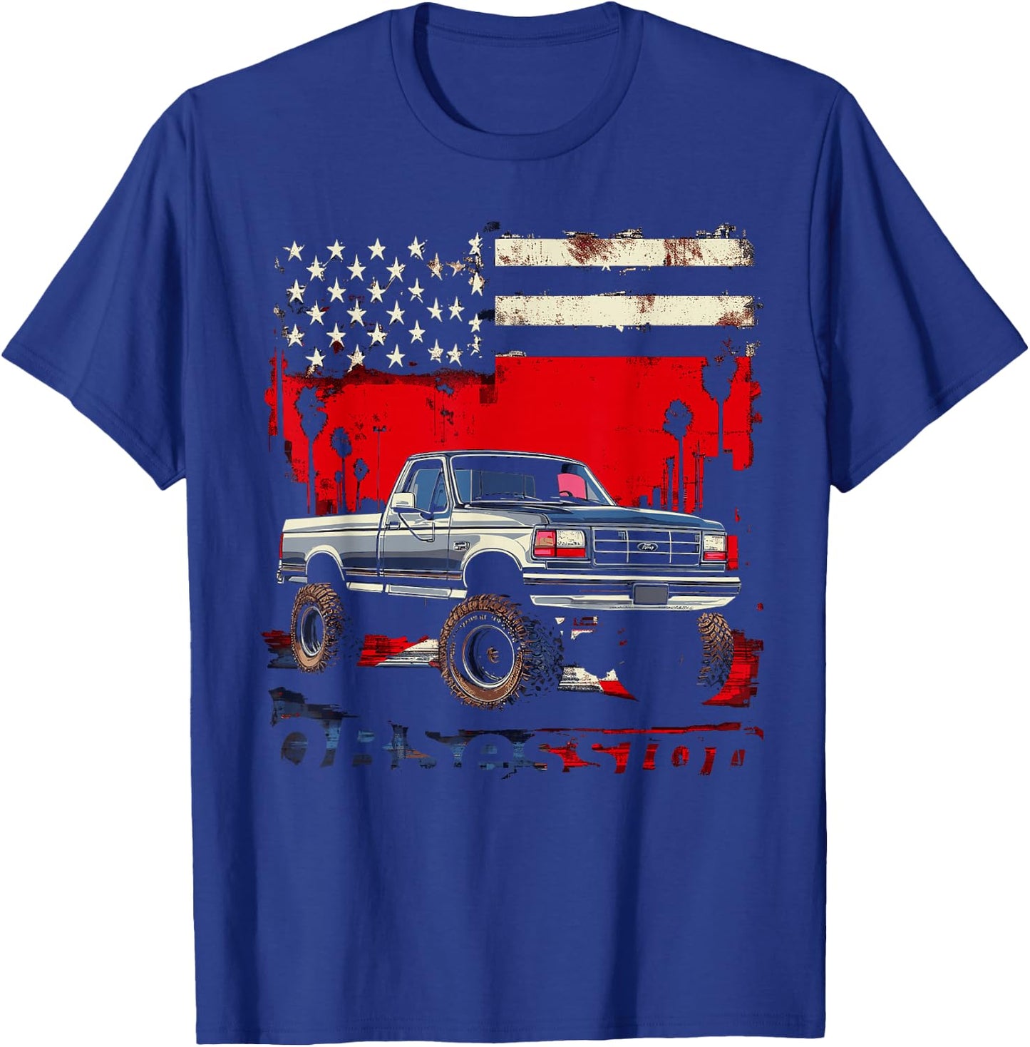 OBS Single Cab Old Body Style Retro Powerstroke Diesel Truck T-Shirt - T-Shirt | Royal