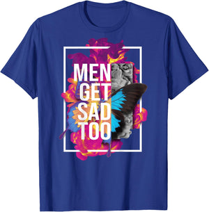 Backprint Vintage Men get sad too T-Shirt - T-Shirt | Royal