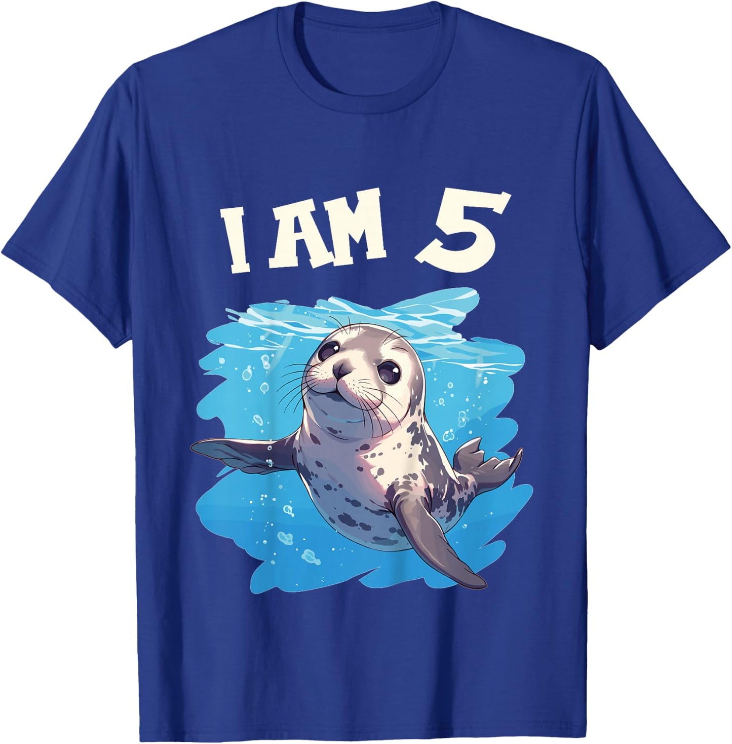 Kids 5 Years old 5 birthday Seals Boy Girl Seal T-Shirt - T-Shirt | Royal