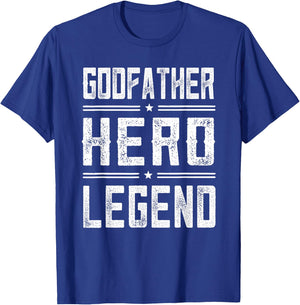 Godfather Hero Legend - Vintage Distressed Godfather T-Shirt - T-Shirt | Royal