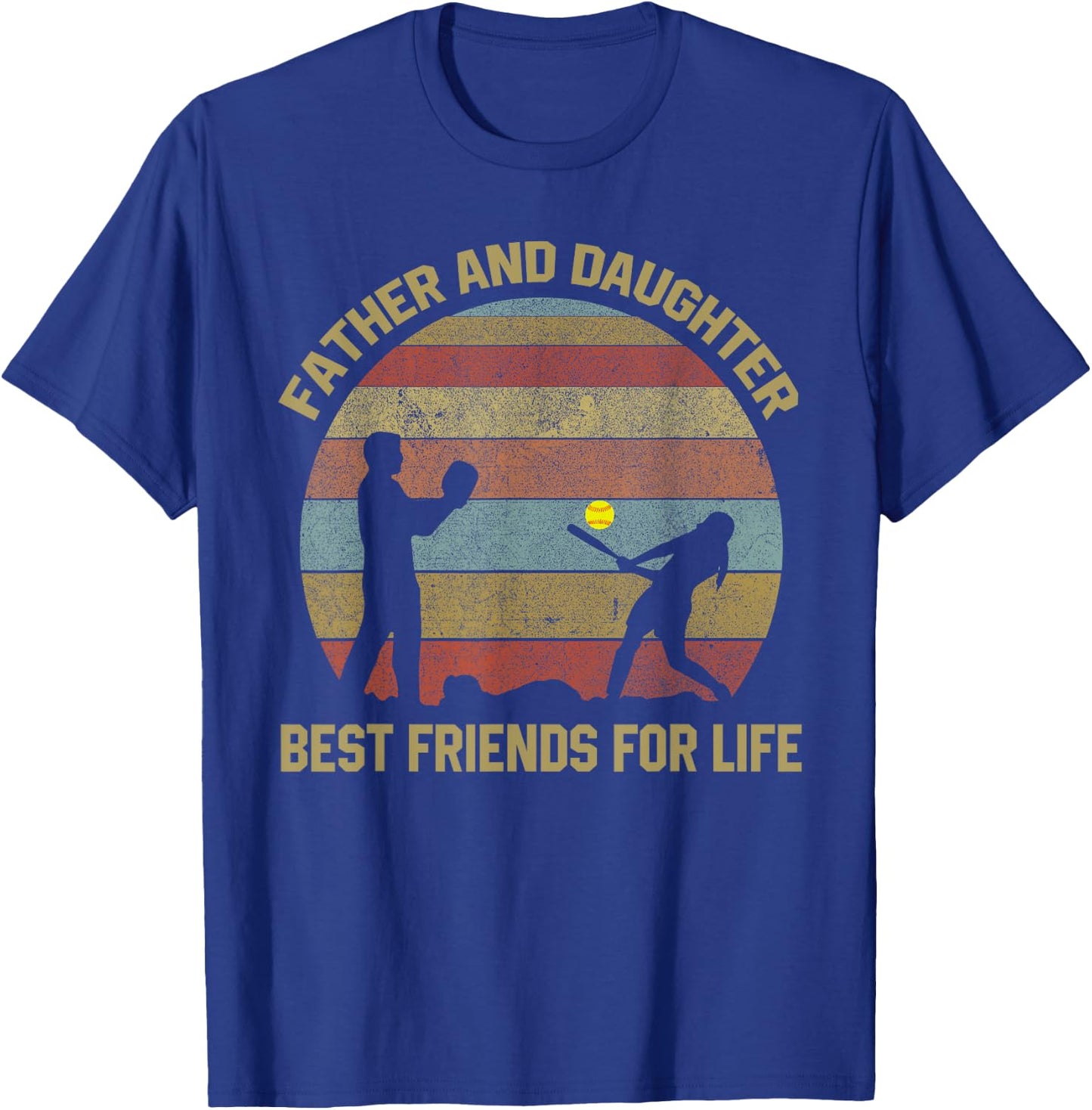 Father and Daughter Baseball Softball Matching Outfits T-Shirt - T-Shirt | Royal