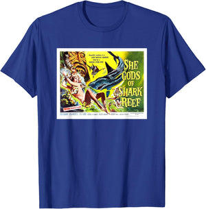 She Gods Of Shark Reef Vintage Cinema Poster T-Shirt - T-Shirt | Royal