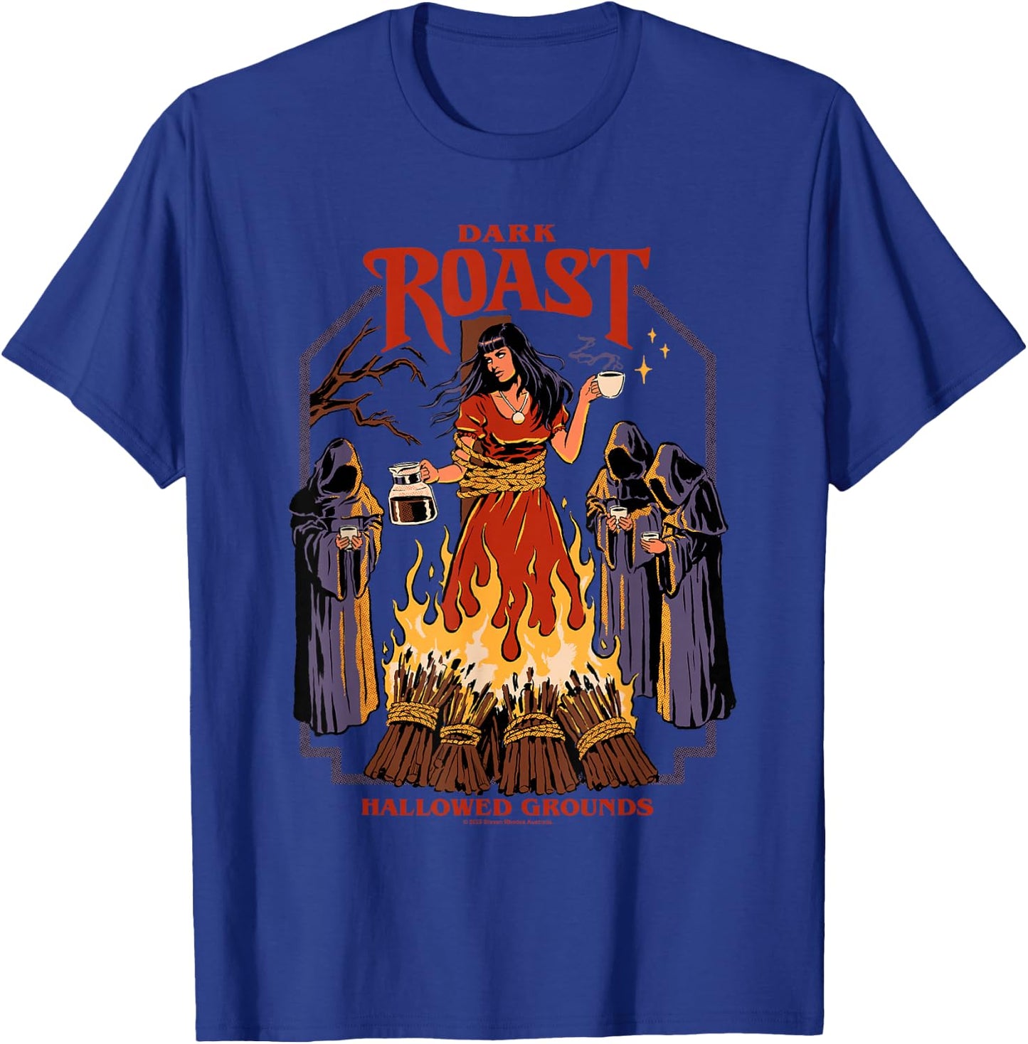 Dark Roast Coffee Witch Occult Retro Funny Adult Humor T-Shirt - T-Shirt | Royal