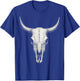 Vintage Bull Skull Western Cow Skull Longhorn Cattle Sketch T-Shirt - T-Shirt | Royal