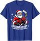 Xmas Santa Hockey Players Making A Fist Checking Your Twice T-Shirt - T-Shirt | Royal