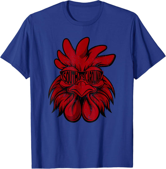 South Carolina Men Women Retro Cock Vintage State Varsity T-Shirt - T-Shirt | Royal