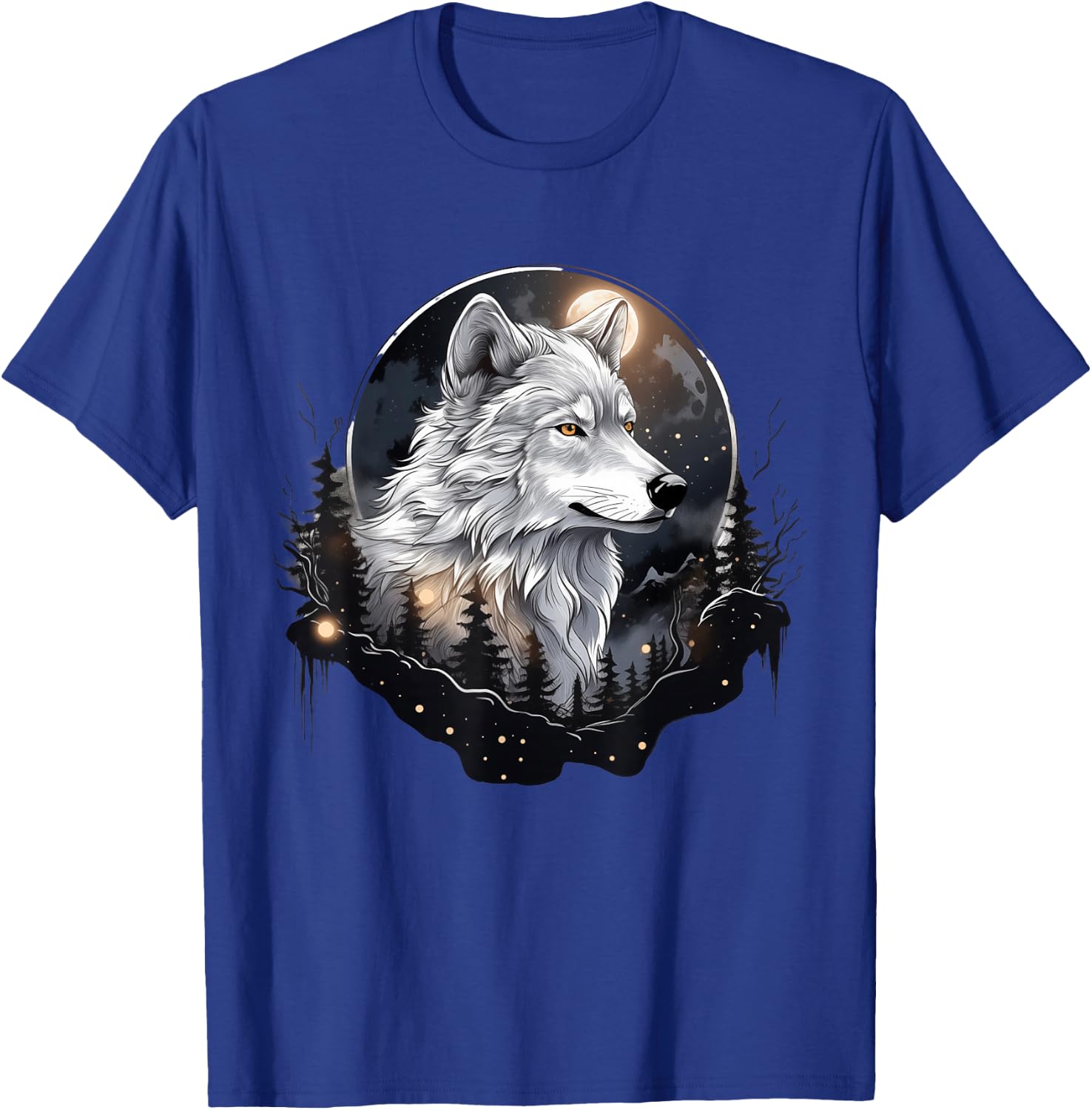 Enchanted Moonlight in Wolfswald , black T-Shirt - T-Shirt | Royal