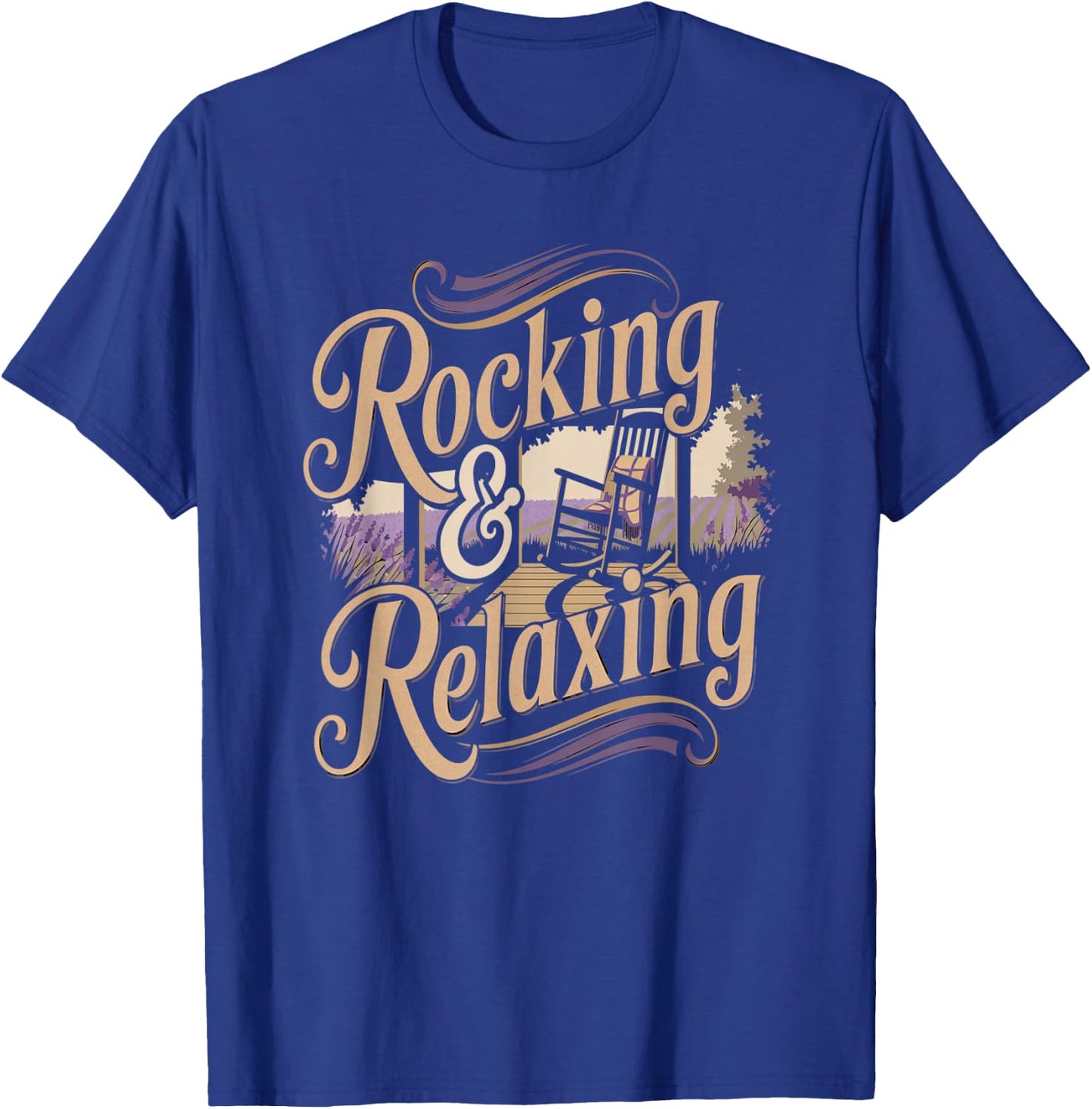 Rocking Relaxing Porch Country Life Outdoor Humor T-Shirt - T-Shirt | Royal