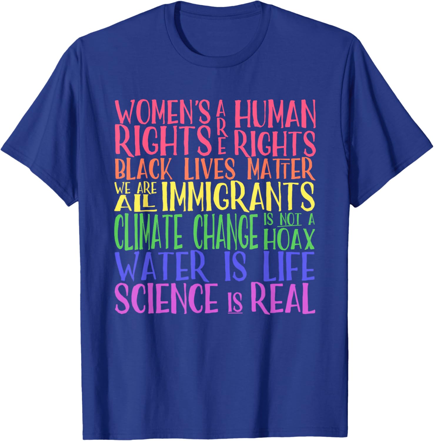 Bethcentral Political Gifts - United We Are Stronger - Women's Political Protest - Blue - Small - Short Sleeve - Classic Fit - Cotton 50%, Rayon 50% T-Shirt - T-Shirt | Royal