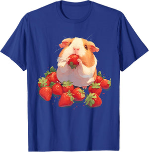 Strawberry Guinea Pig Drawing Strawberries Cute Guinea Pig T-Shirt - T-Shirt | Royal