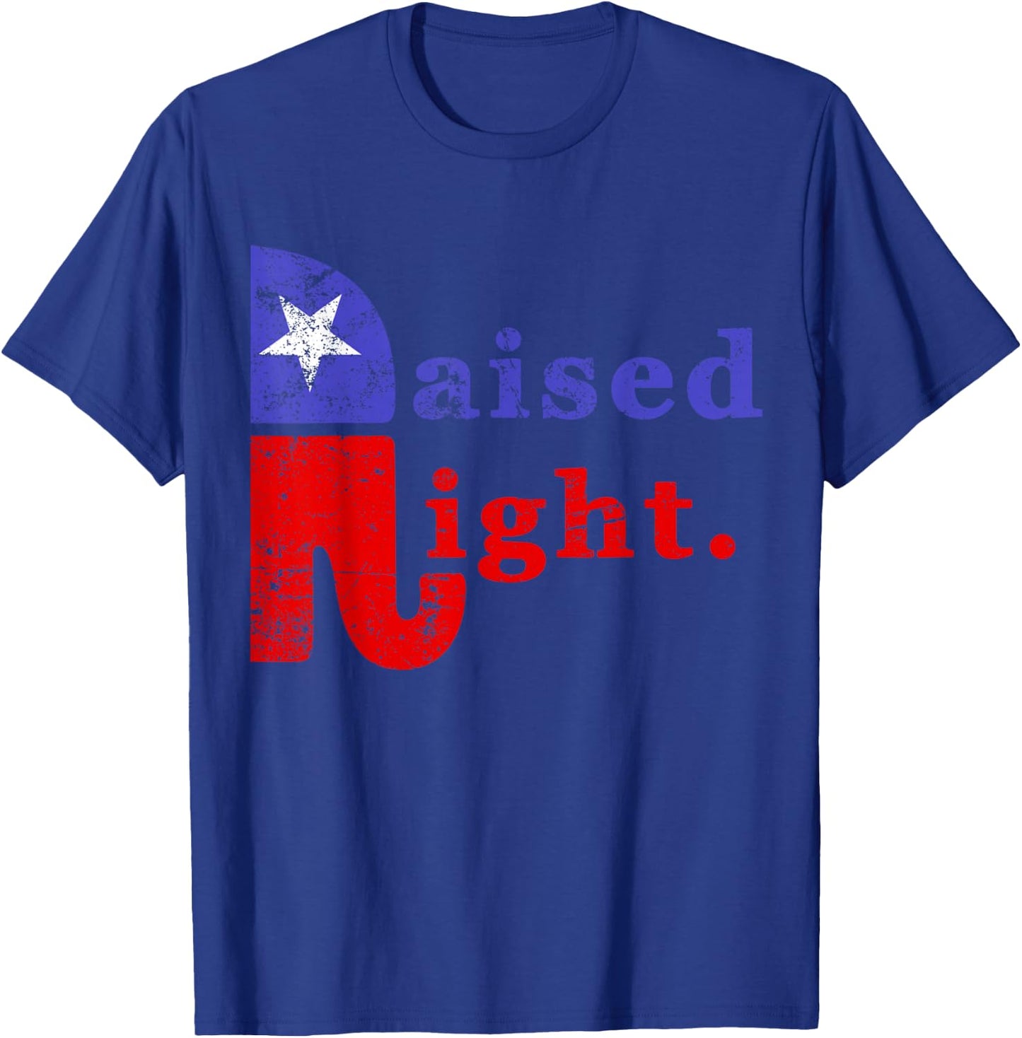 Raised Right Republican Elephant Retro Style Distressed T-Shirt - T-Shirt | Royal