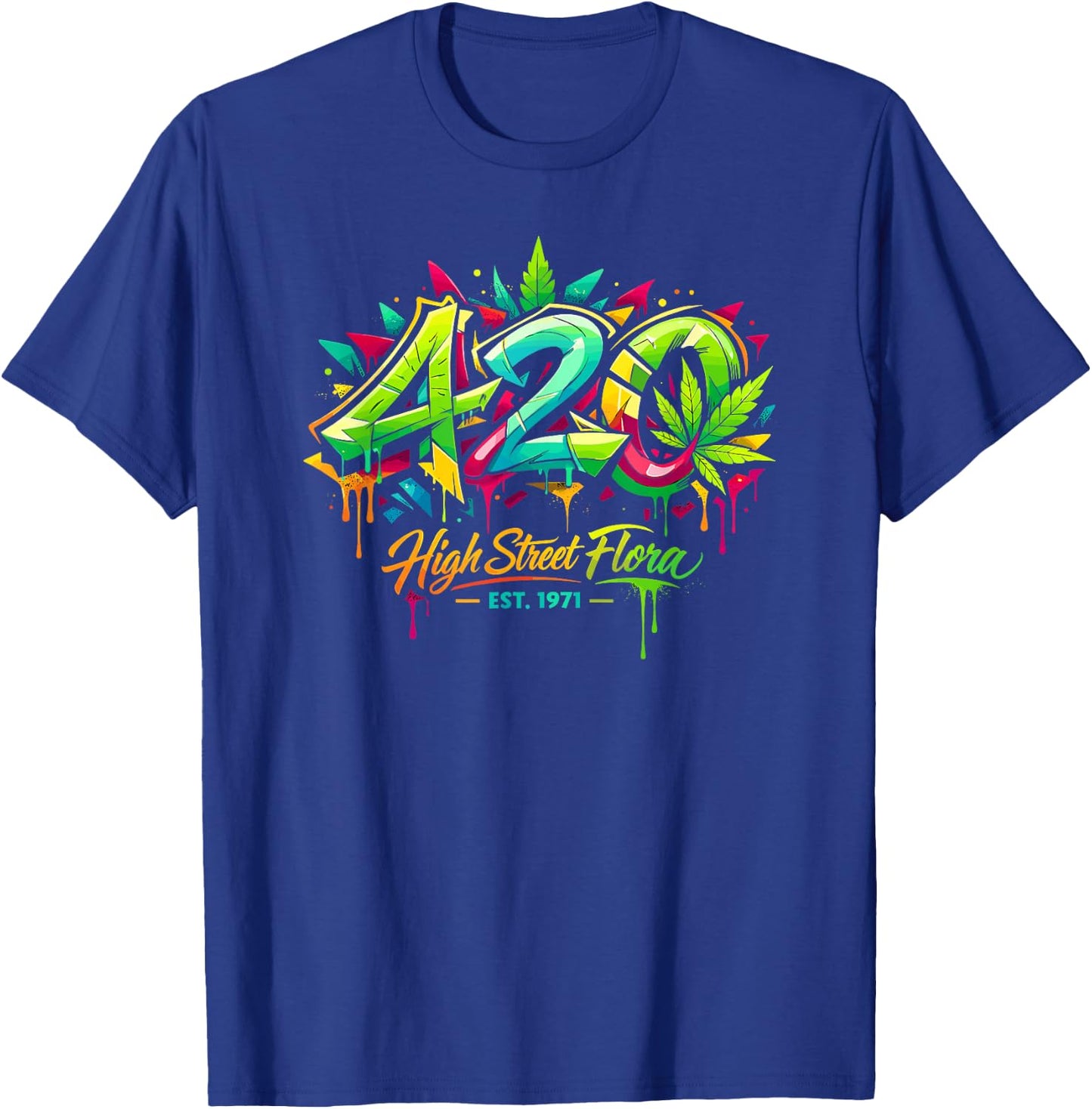 420 Cannabis Graffiti Art Urban Weed Streetwear T-Shirt - T-Shirt | Royal
