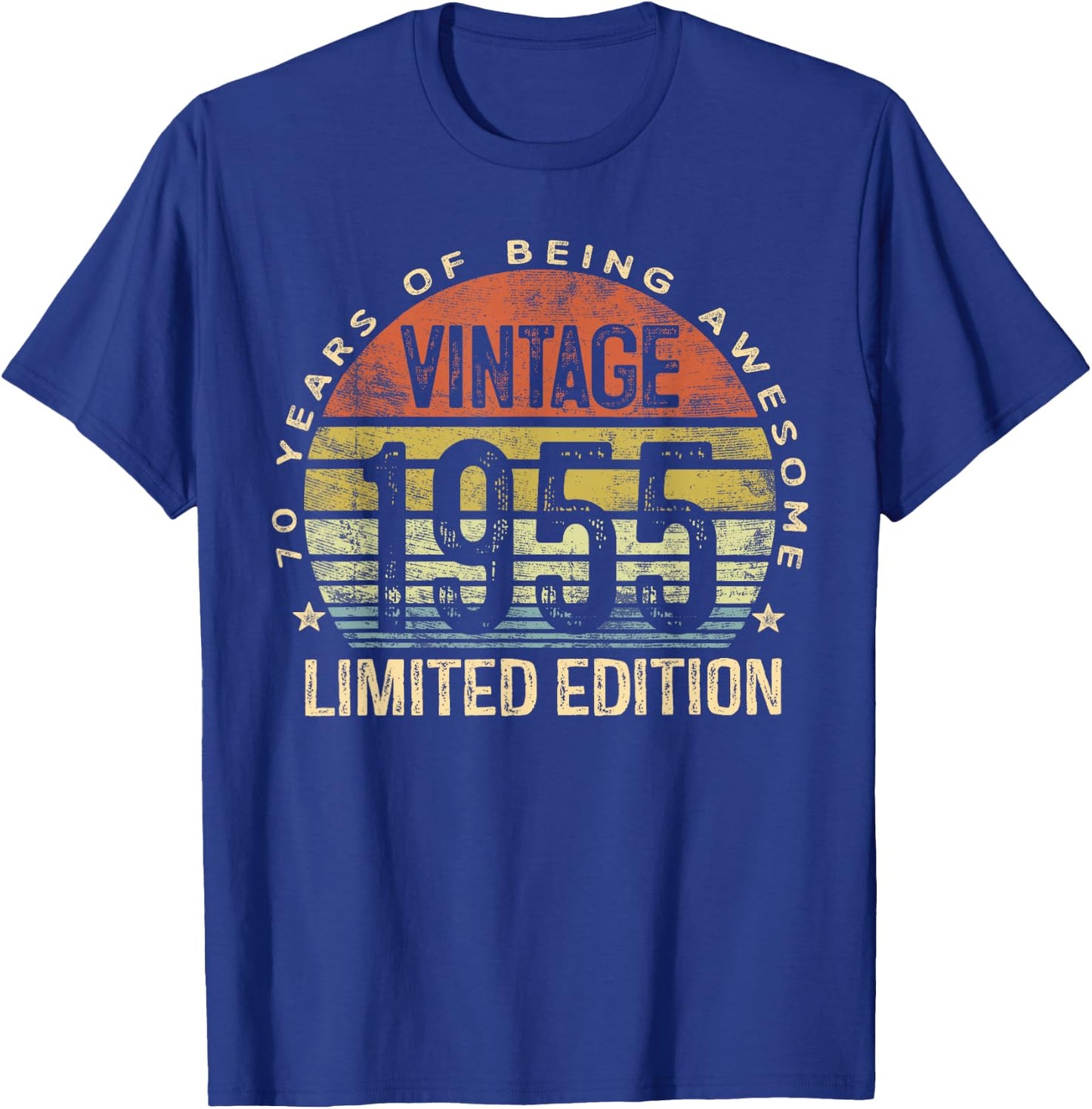 Vintage 1955 Limited Edition 70-Year-Old Gifts 70th Birthday T-Shirt - T-Shirt | Royal