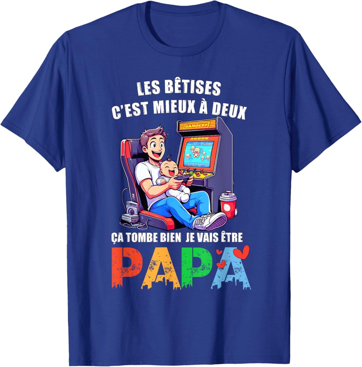 Man Dad 2025 Announcement Pregnancy Original Humor Future Dad Gamer , Black, S T-Shirt - T-Shirt | Royal