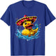 Rubber Duck Water Splash Mexican Sombrero Rubber Duckling T-Shirt - T-Shirt | Royal