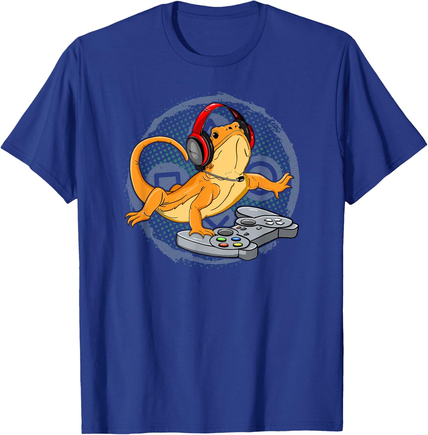 Bearded Dragon Gamer Video Game Gecko Lizard T-Shirt - T-Shirt | Royal