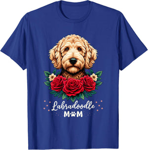 Roses Flowers Labradoodle Mom Labradoodles Labra T-Shirt - T-Shirt | Royal